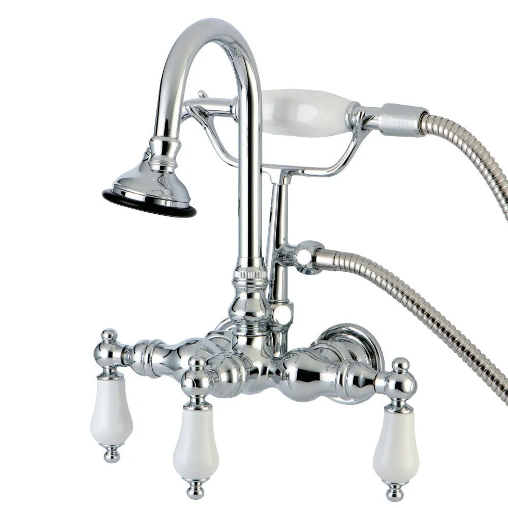 Aqua Vintage Wall Mount Clawfoot Tub Faucet With 3.4" Center Spread