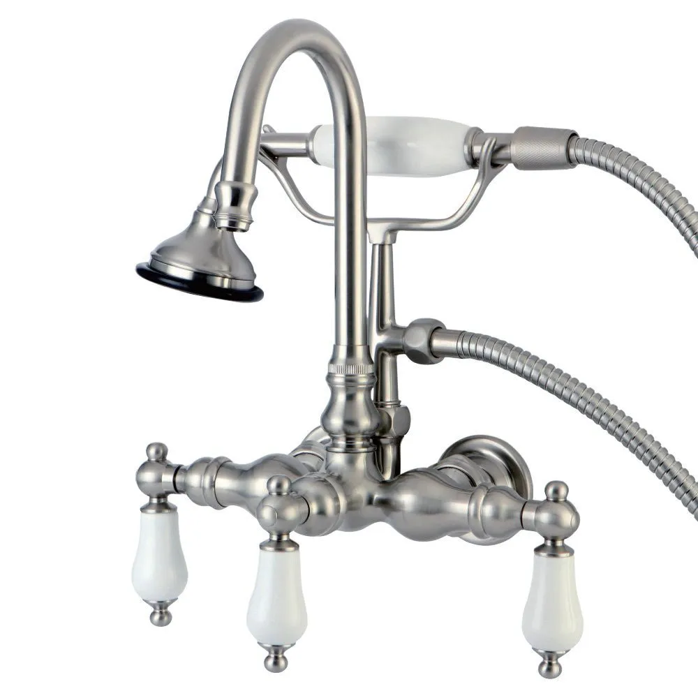 Aqua Vintage Wall Mount Clawfoot Tub Faucet With 3.4" Center Spread
