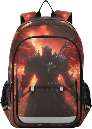 Archangel Sword Red Backpack for Women Men Travel Laptop Daypack Shoulder Bag Book Bag Daypack with Reflective Strip 12.9” × 17.7”
