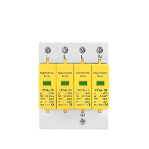 Arrester Device AC SPD 4P 275V 385V 420V 20KA 40KA 60KA House Lightning Surge Protector Protection Protective Low-Voltage Arrester Device (Color : 275V, Size : 20-40KA)