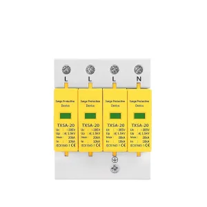 Arrester Device AC SPD 4P 275V 385V 420V 20KA 40KA 60KA House Lightning Surge Protector Protection Protective Low-Voltage Arrester Device (Color : 275V, Size : 20-40KA)
