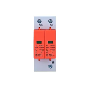 Arrester Device DC SPD 1000V 600V 20ka-40ka 2-Pole DIN Rail Household DC Surge Protector Protection Low Voltage Arrester (Color : B, Size : 500V)