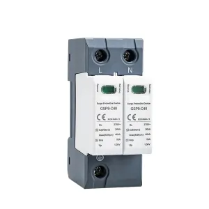 Arrester Device GSP9 2Pole Surge Protector 20KA-40KA SPD AC275V AC385V 400V 440V SPD House Surge Protector 1P N Din Rail (Size : 2P AC400V 40KA)