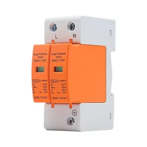 Arrester Device SPD AC Household Surge Protector DIN Rail 2P Lightning Arrester 420V Lightning Protection Switch 20KA-60KA Replaceable Modular (Color : 20KA, Size : AC 420V)