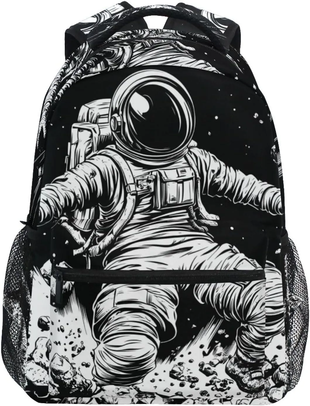 Astronaut Meteorite Black Backpack for Women Men Laptop Travel Backpack Book Bag Daypack 12 ×16.9 In