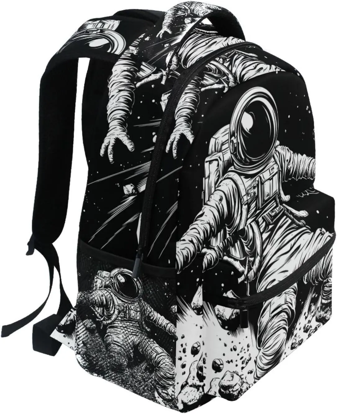 Astronaut Meteorite Black Backpack for Women Men Laptop Travel Backpack Book Bag Daypack 12 ×16.9 In
