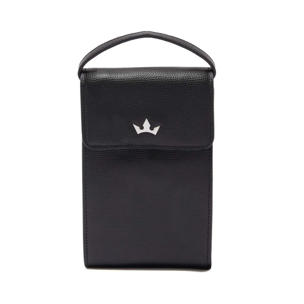 Award Mini Messenger Bag - Italian Leather Black