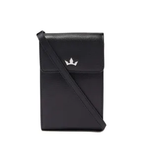 Award Mini Messenger Bag - Italian Leather Black