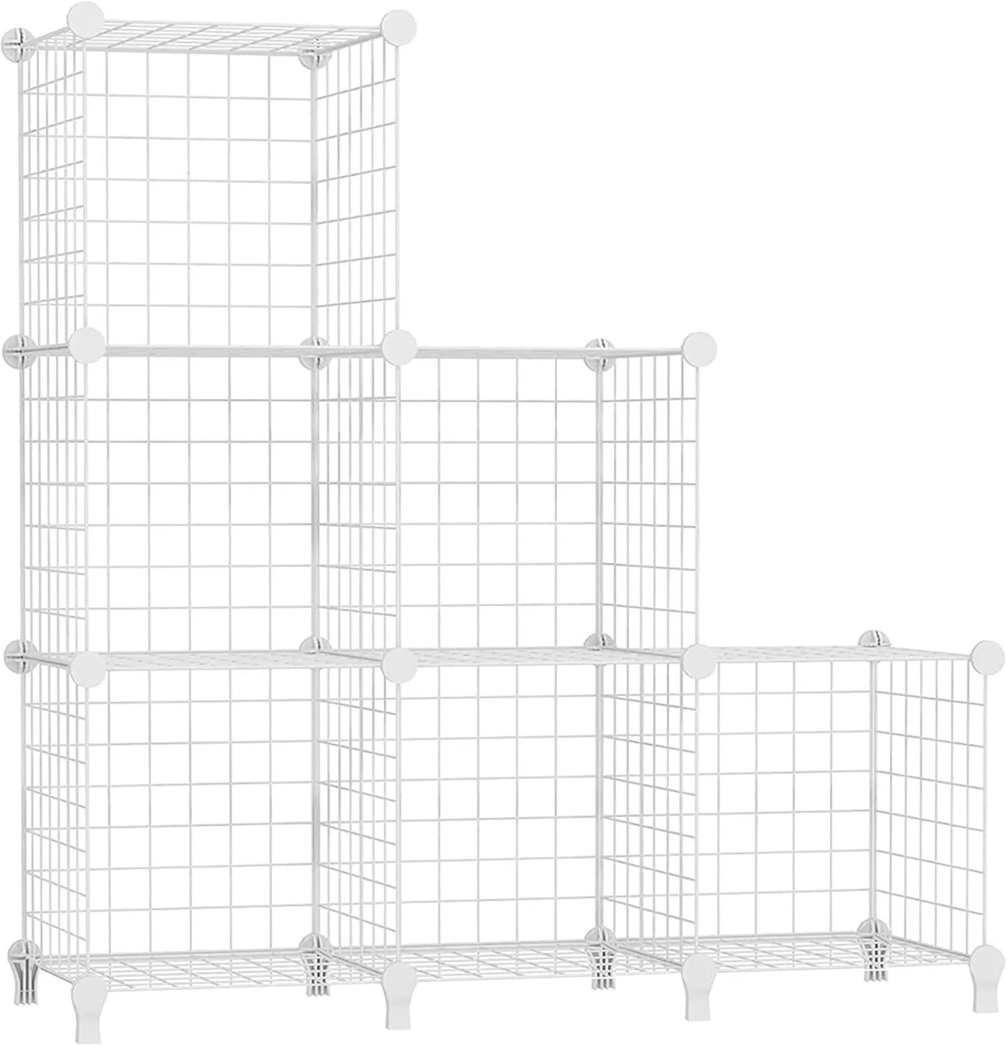 AWTATOS Wire Cube Storage Organizer, Closet Organizers and Storage, Metal 6 Cube Storage Shelves Bookshelf, Portable Closet Clothes Organizer for Bedroom, Home, Office, White