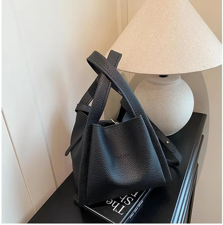Axcone Vintage Bucket shaped Handbag - Large Capacity Casual Commuter Handbag with One Shoulder and Diagonal Span