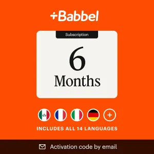 Babbel Language Learning Software - Learn to Speak Spanish, French, English, & More - All 14 Languages Included, Audio Lessons - Compatible with iOS, Android, Mac & PC (6 Month Subscription)