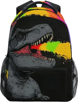 Backpack Dinosaur Roar Colorful for School Girls Boys - Book Bag Laptop Travel Backpack Daypack M