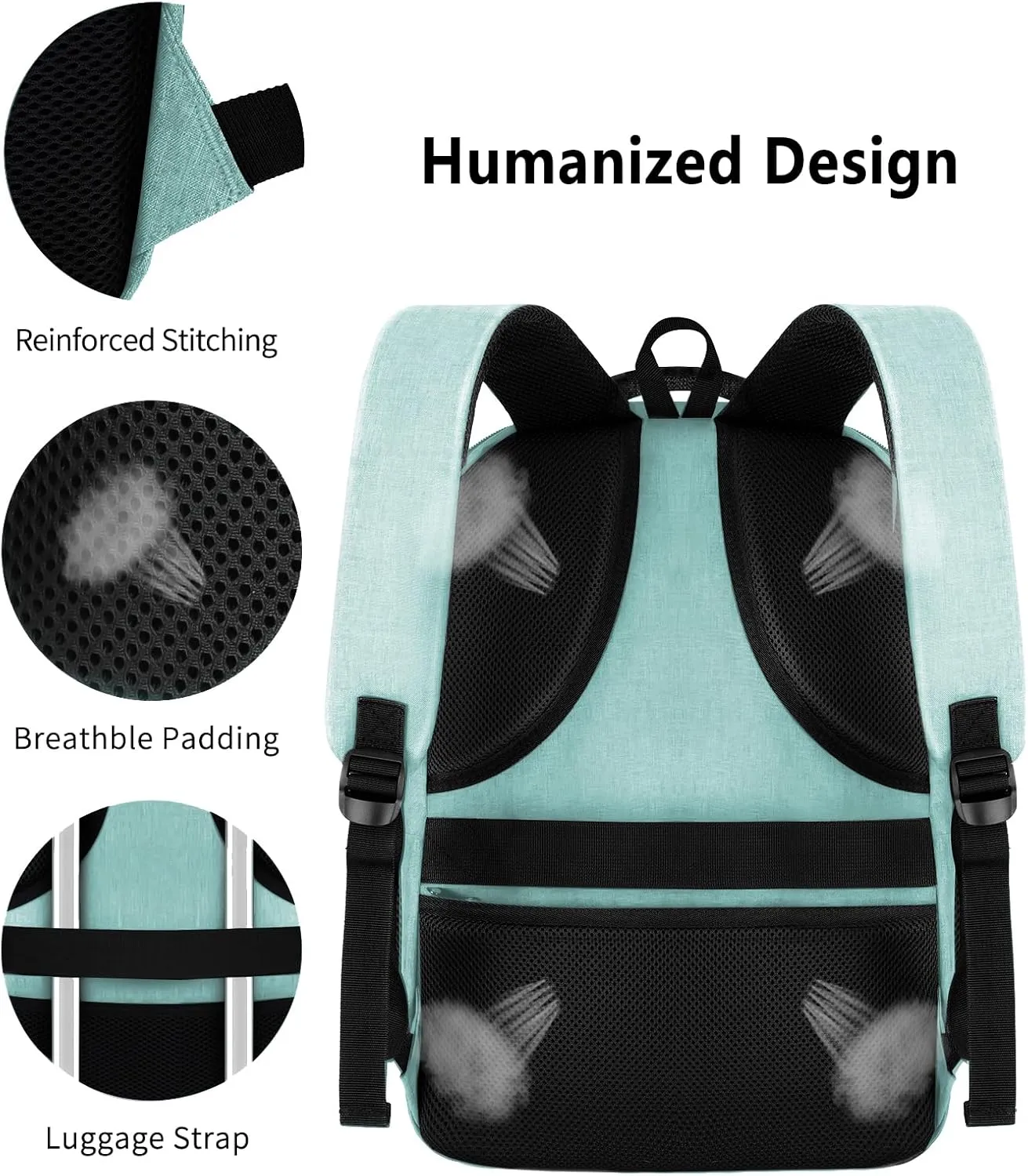 Backpack for Women Men, Travel School Backpacks for Teen Boys, Bookbag with USB Charging Port, Anti Theft College Backpack Fits 15.6 Inch Laptop, Casual Work Business Back Pack, Cyan