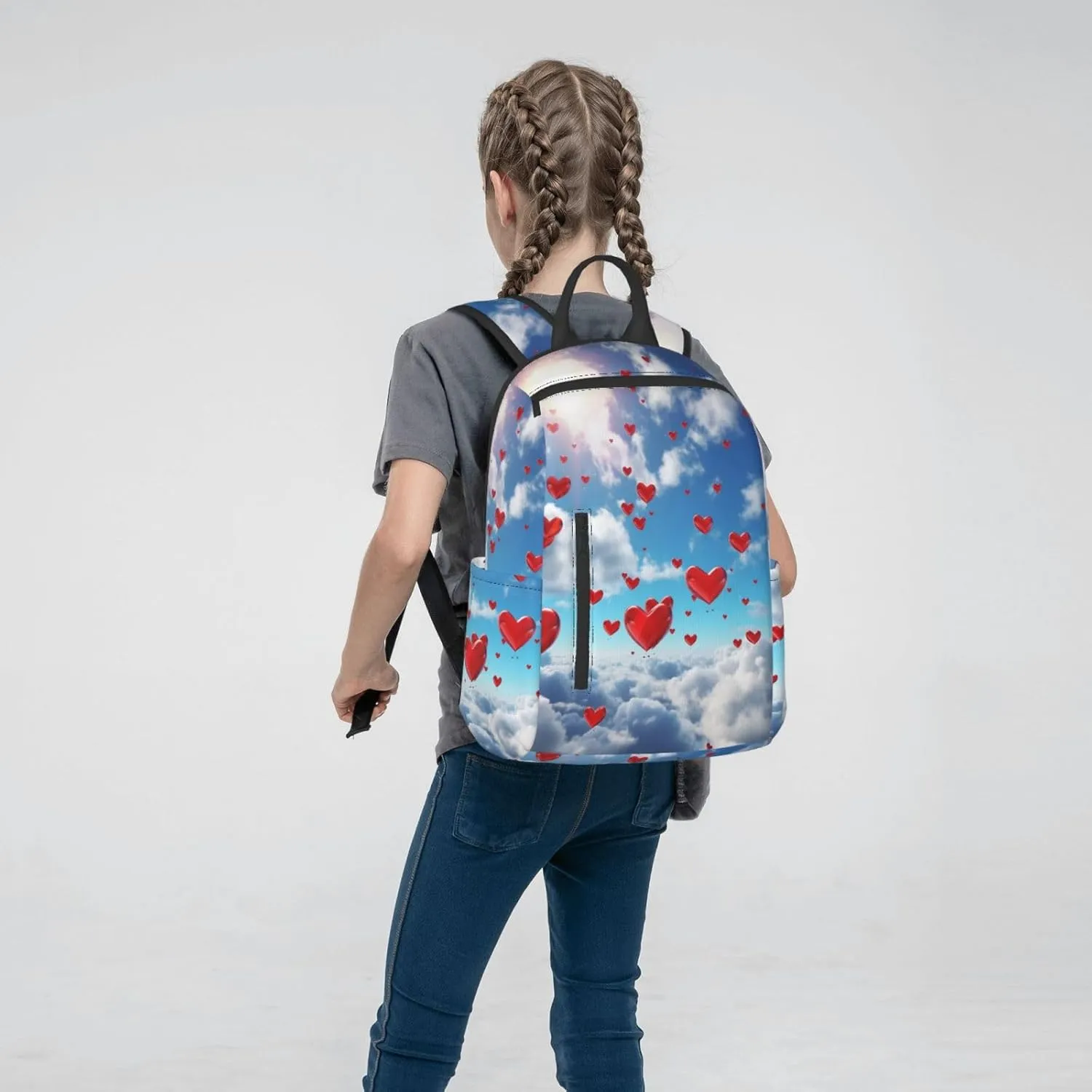 Backpack hearts in the sky Travel Casual Laptop Backpack Adjustable Hiking Daypack for Men Women