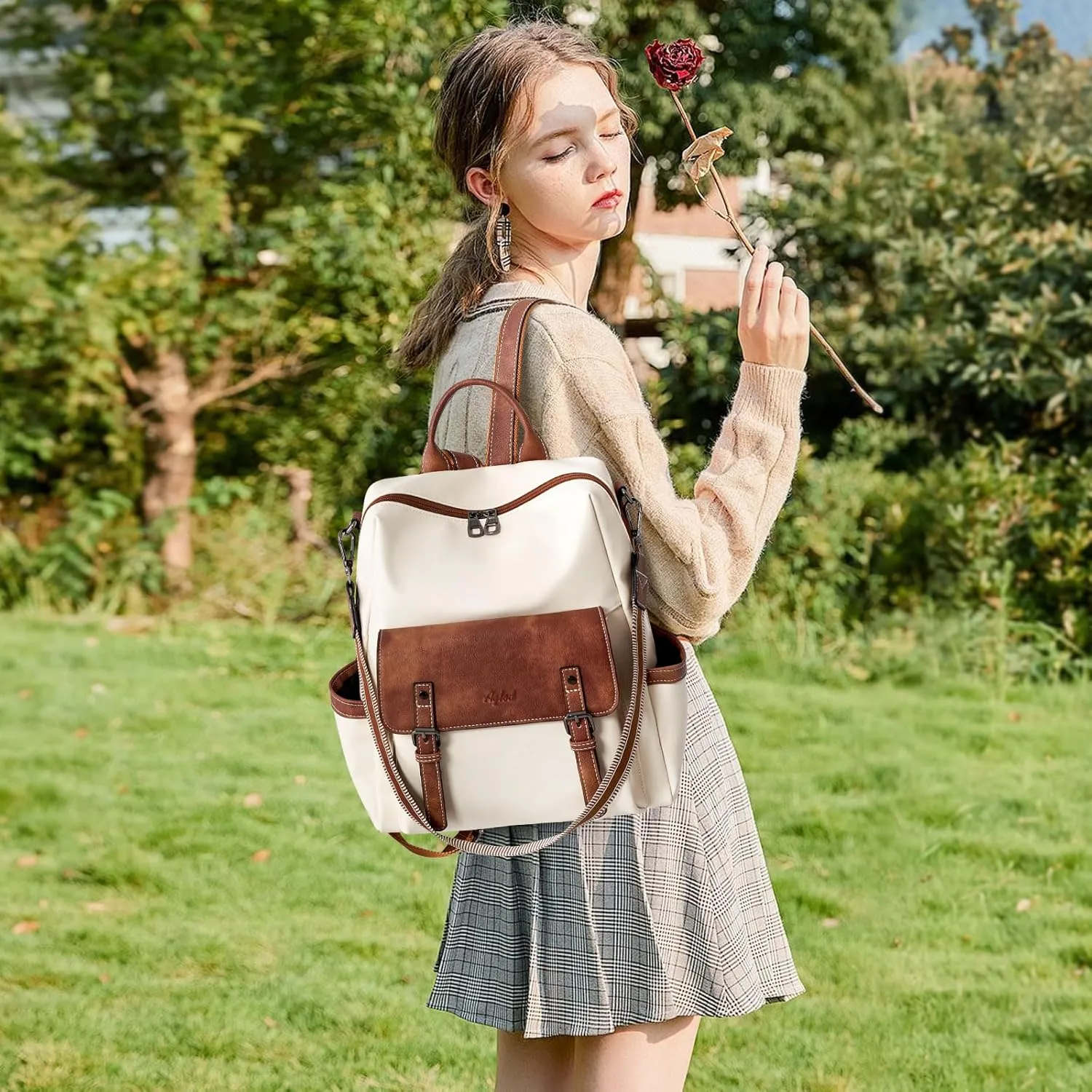 Backpack Purse for Women PU Leather Back Packs Designer Ladies Shoulder Bag Fashion Faux Work Travel Handbags