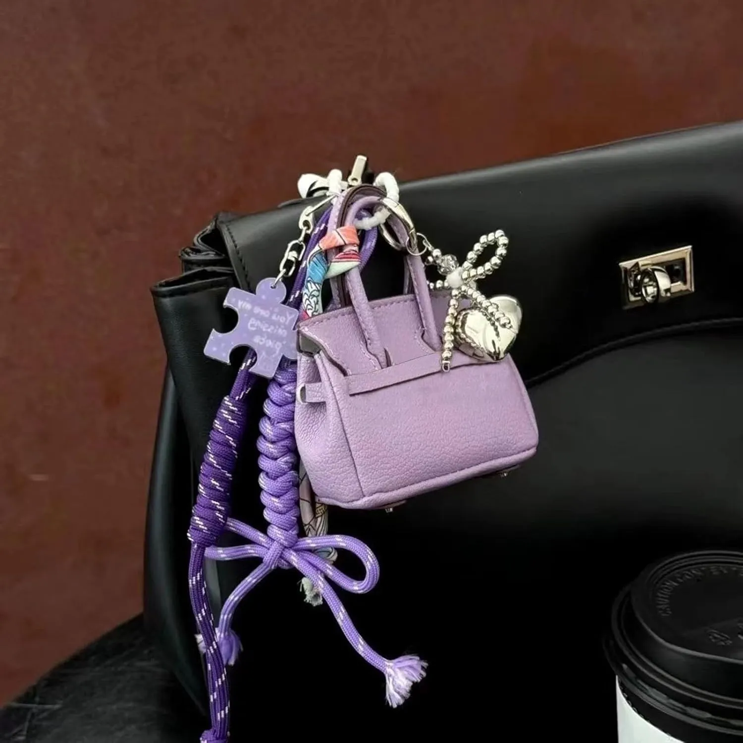 Bag Charm & Keychain - Detachable Nylon Rope Pendant Purse Charms for Women Handbag Tote Accessory Decorative