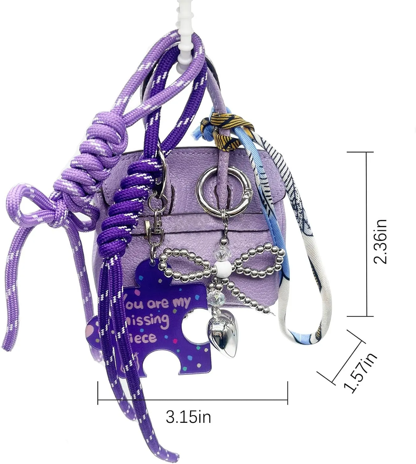 Bag Charm & Keychain - Detachable Nylon Rope Pendant Purse Charms for Women Handbag Tote Accessory Decorative