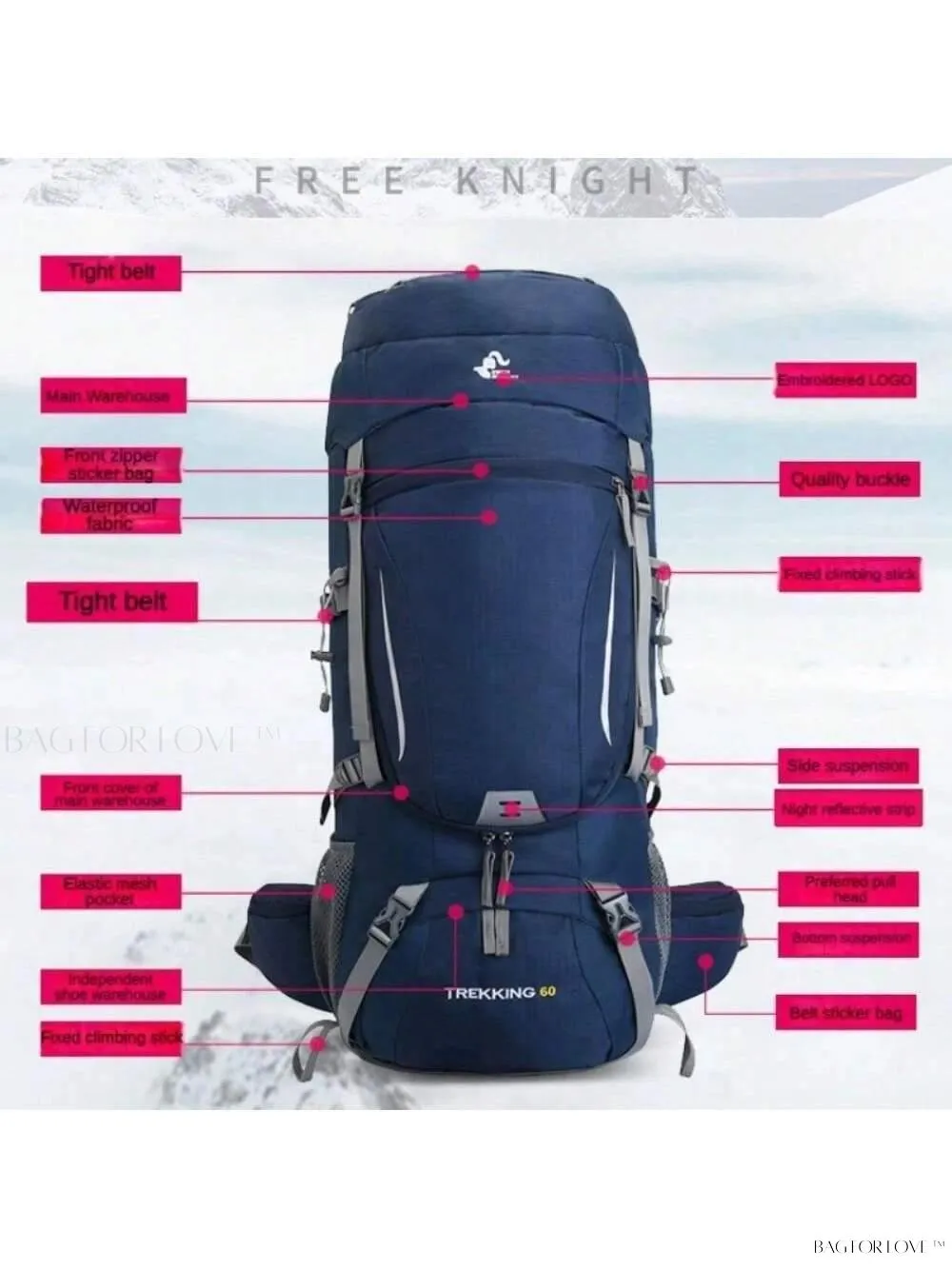 BagForLove - Woman's Waterproof Day Pack for Outdoor Adventures