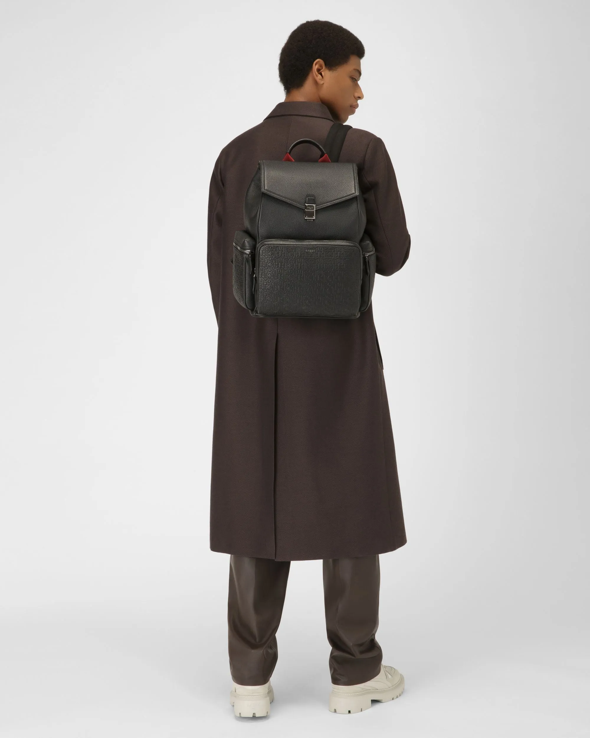 Bahko Leather Backpack In Black