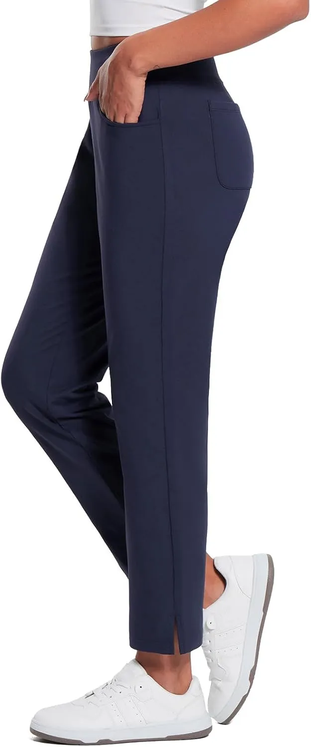 baleaf Women's Pants with Zipper Pockets Stretch Golf Pants High Waist Travel Athletic Work Casual UPF50 