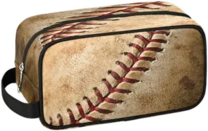 Baseball Vintage Travel Toiletry Bag for Boys Men, Waterproof Hanging Dopp Kit for Women, Shaving Bag with Large Capacity for Travel,Sports Shower