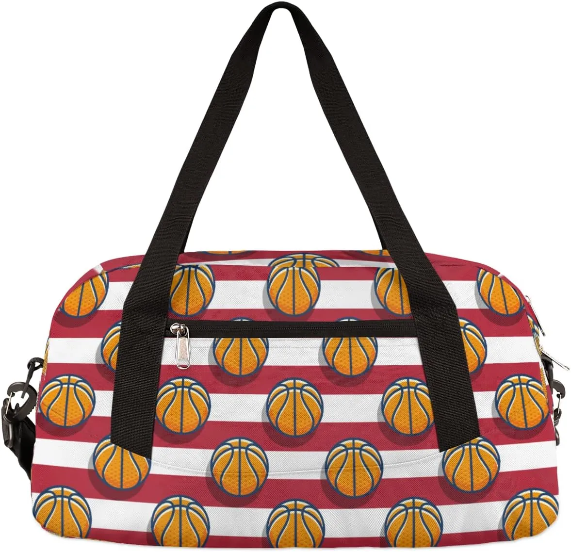 Basketball Kids Duffel Bag for Girls Boys Teens, Streaks Red Dance Bag Overnight Small Duffel Bag Carry On Weekend Sports Gym Travel Bag for School Practice Gymnastics Ballet