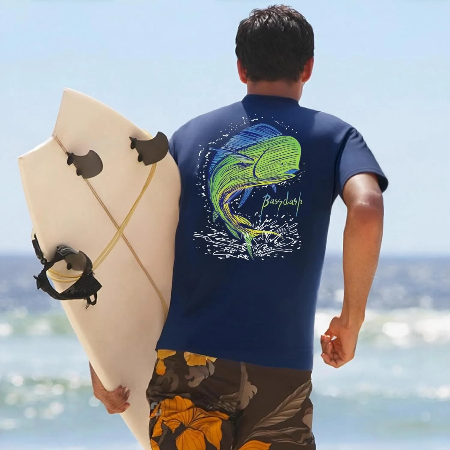 BASSDASH Men’s UPF 50  Fishing Graphic T-Shirts Pocket Short Sleeve Shirt Quick Dry UV Sun Protection Casual Outdoor FS46M