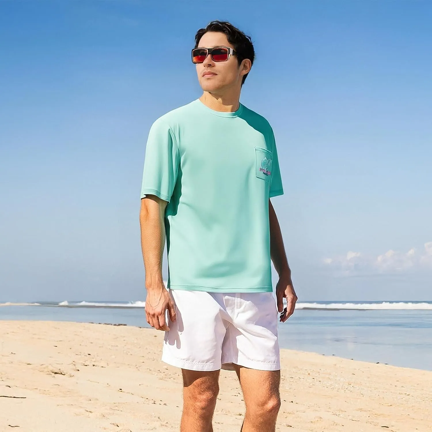 BASSDASH Men’s UPF 50  Fishing Graphic T-Shirts Pocket Short Sleeve Shirt Quick Dry UV Sun Protection Casual Outdoor FS46M