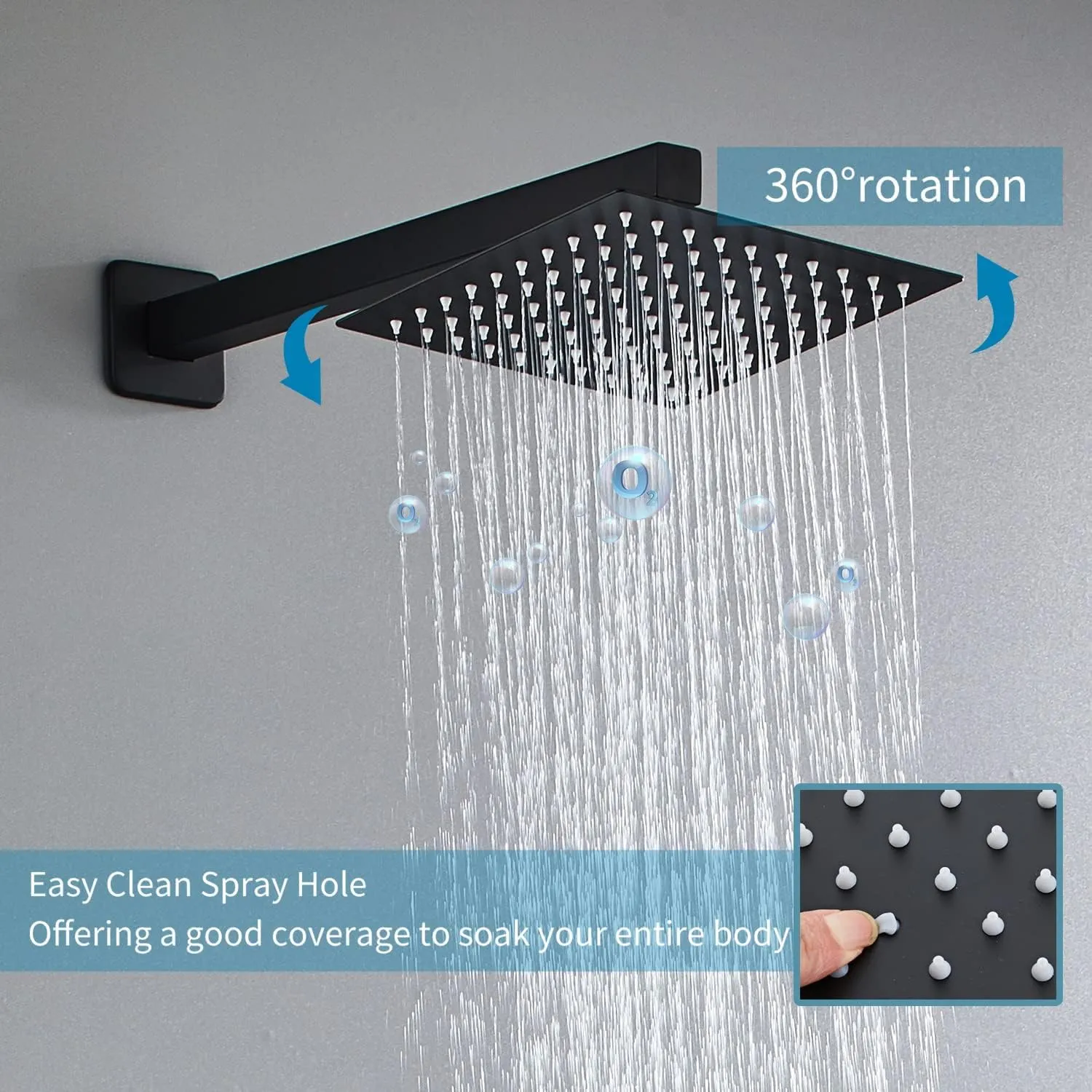 Bathroom Shower System 10 Inch Rain Shower Head and Handheld Wall Mounted, High Pressure Rainfall Dual Shower Combo Set with Valve and trim, Luxury Rain Mixer Brushed Black Shower Faucet