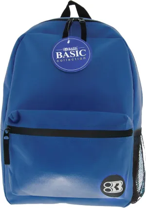 BAZIC School Backpack 16" Blue, Lightweight School Bag Padded Back & Adjustable Strap for Students, Travel Bag Fit A4 Notebook, 12-Pack