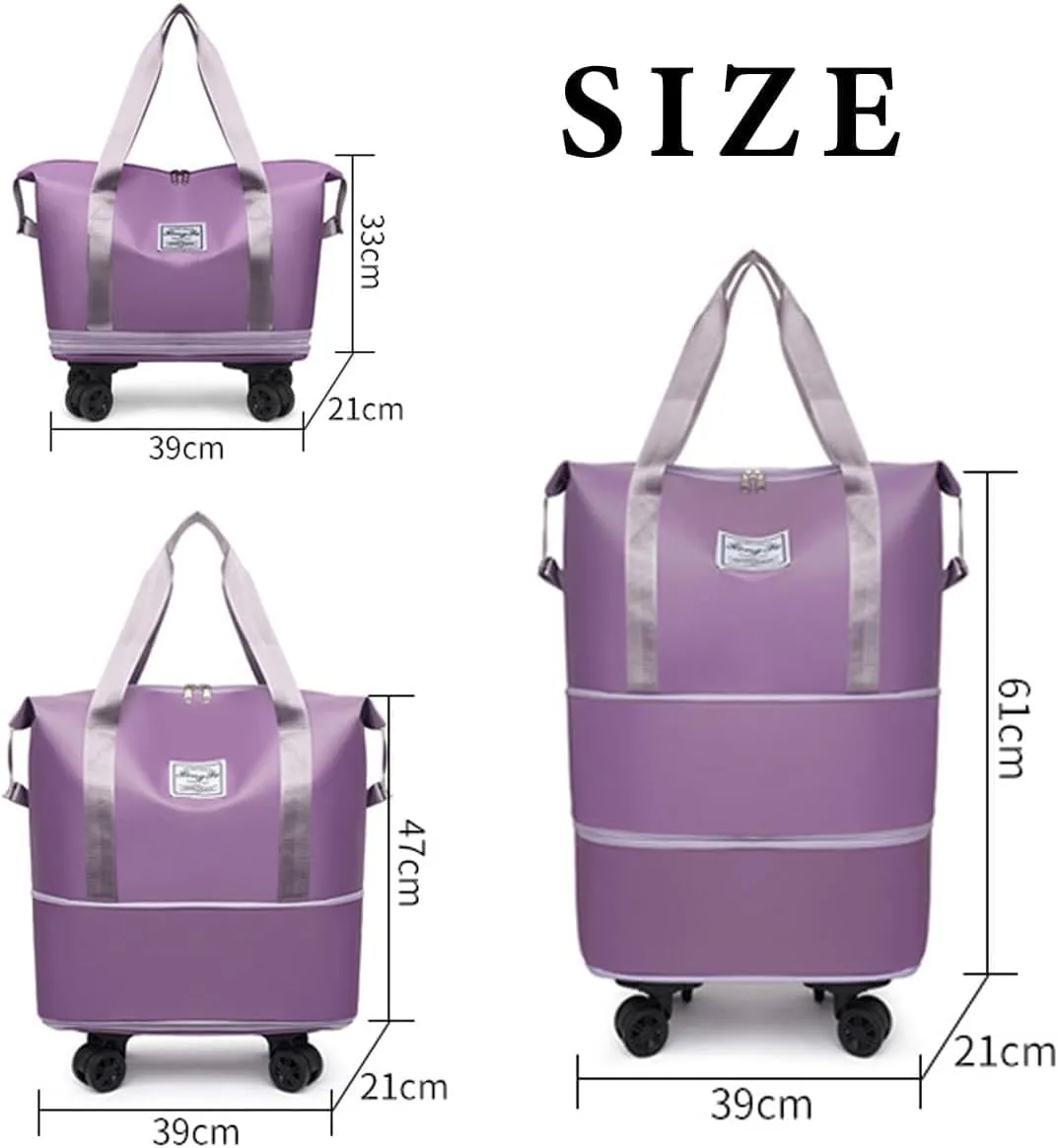 Beente Travel Bag With Wheels - 2025 New Beente Expandable Travel Bag, Large Capacity Travel Bags Universal Wheel Removable (Dark Purple,One Size)