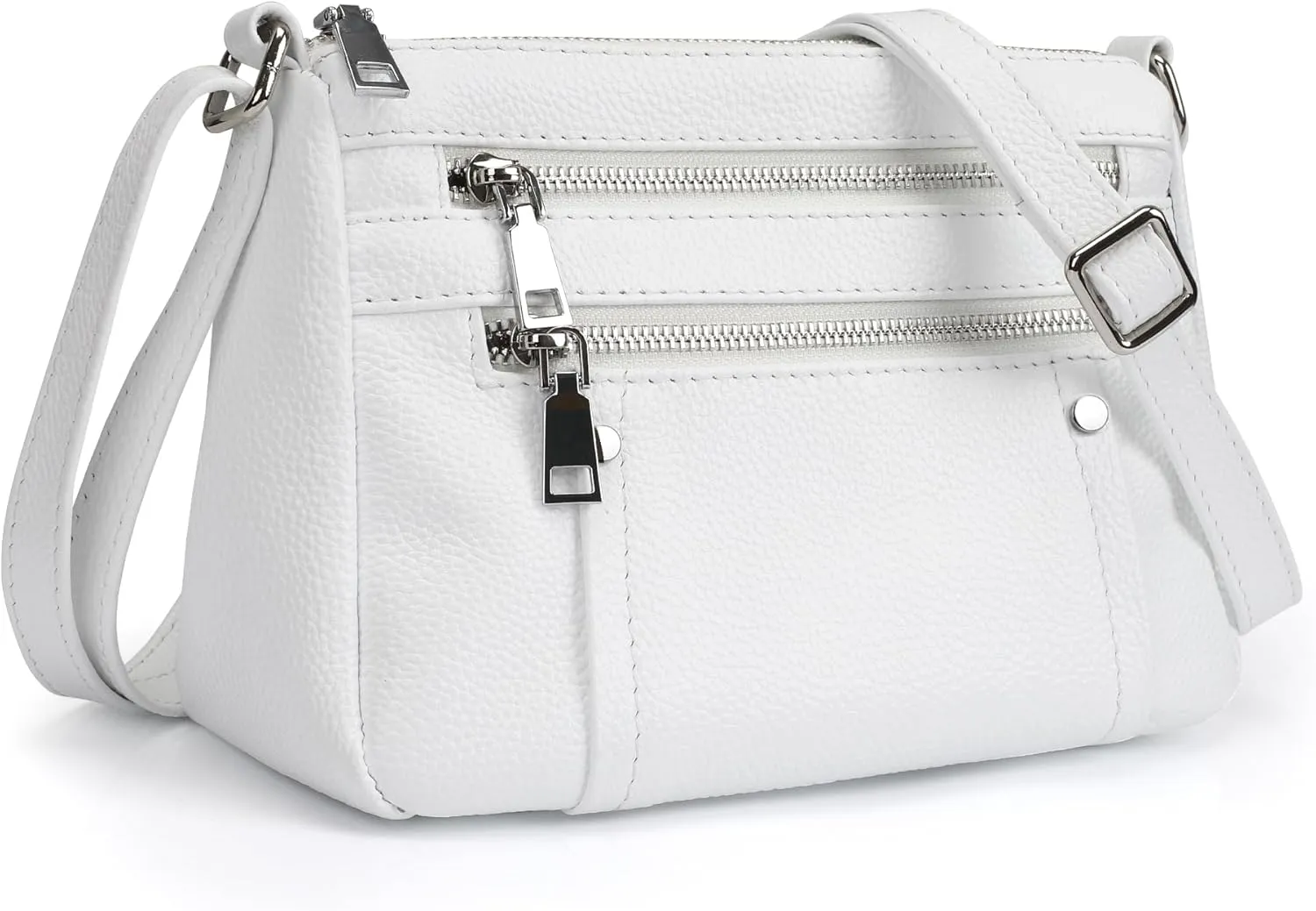 befen Genuine Leather Small Crossbody Bags Purses for Women Pocketbooks Shoulder Bag Satchel Purse with Multi Zipper Pockets
