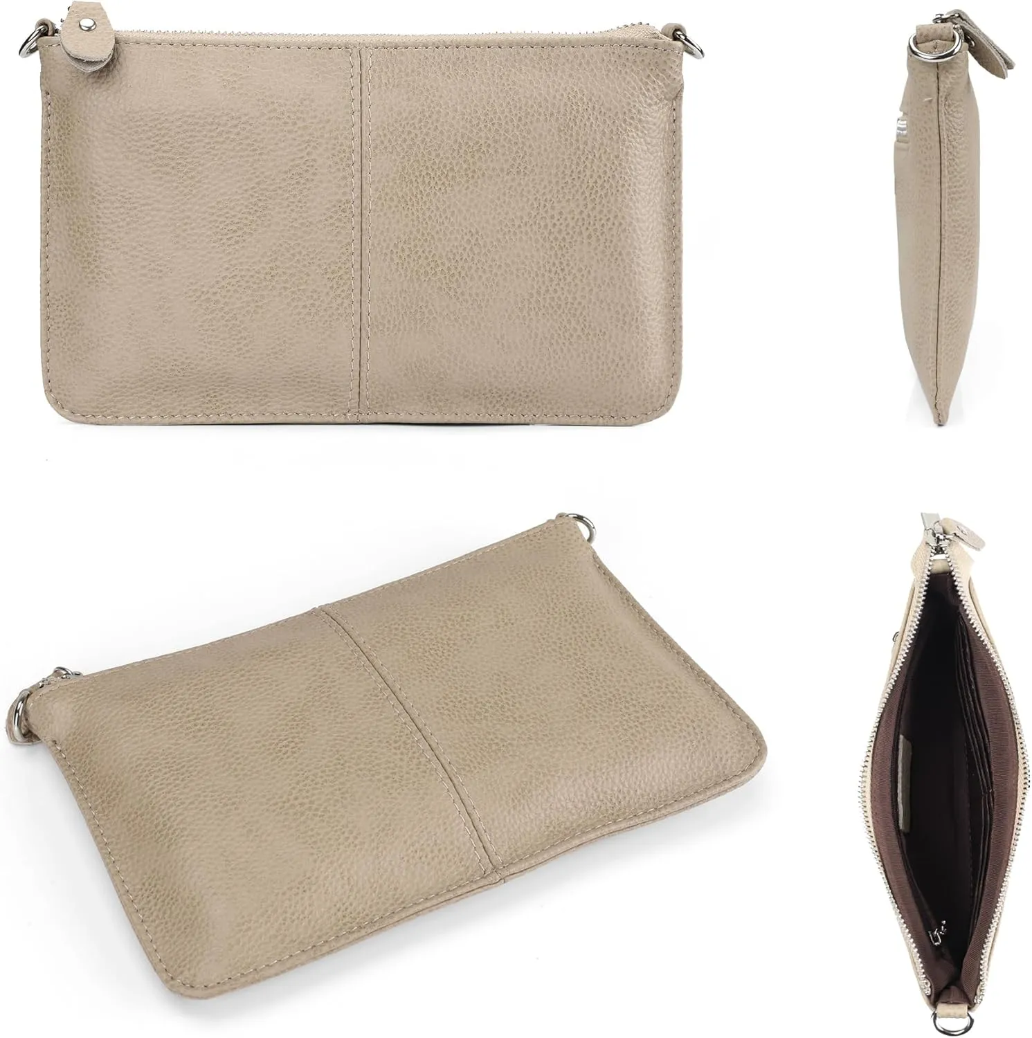 befen Genuine Leather Wristlet Clutch Wallet Purses Small Crossbody Bags for Women with RFID Blocking Card Slots