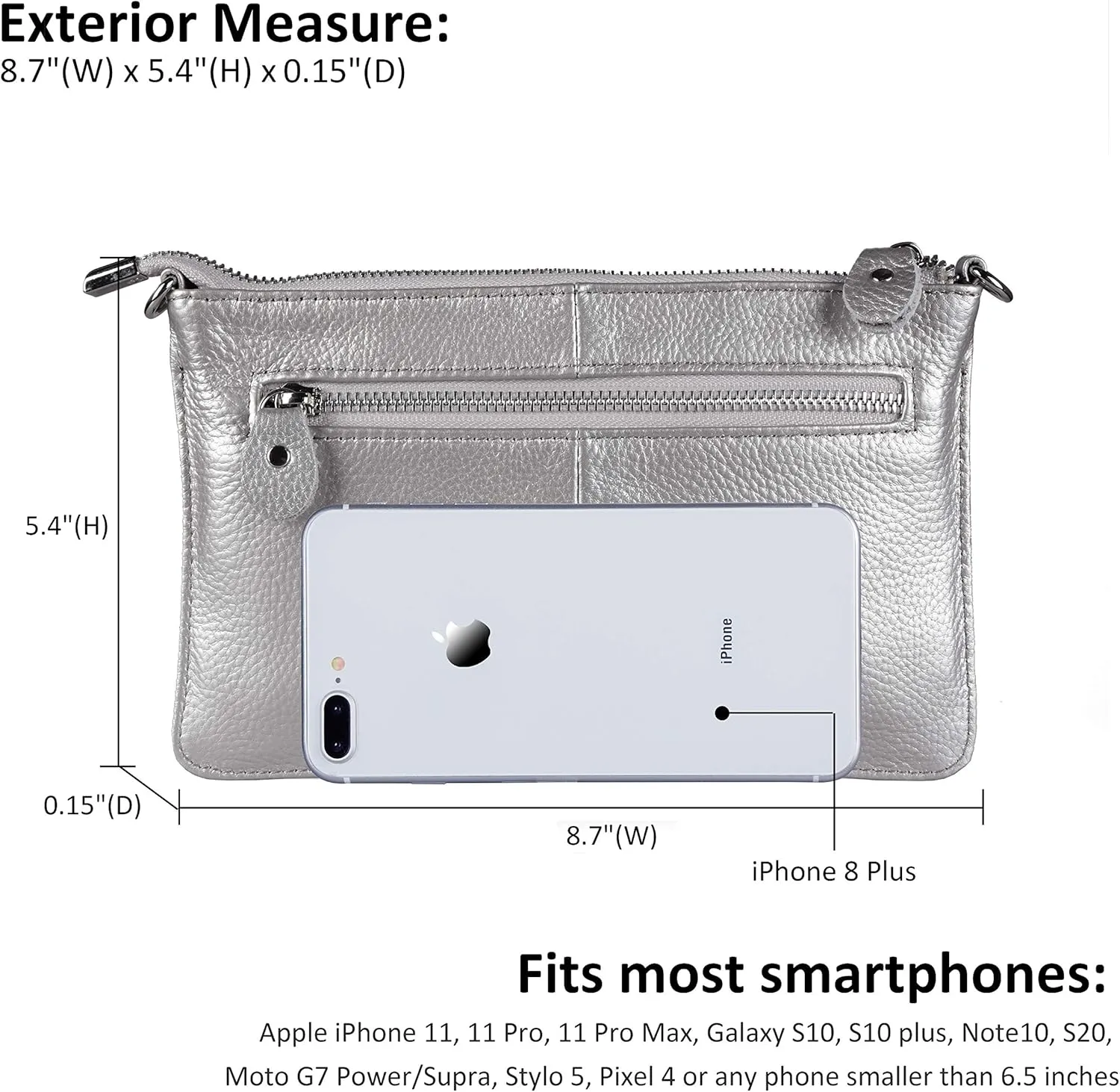befen Genuine Leather Wristlet Clutch Wallet Purses Small Crossbody Bags for Women with RFID Blocking Card Slots