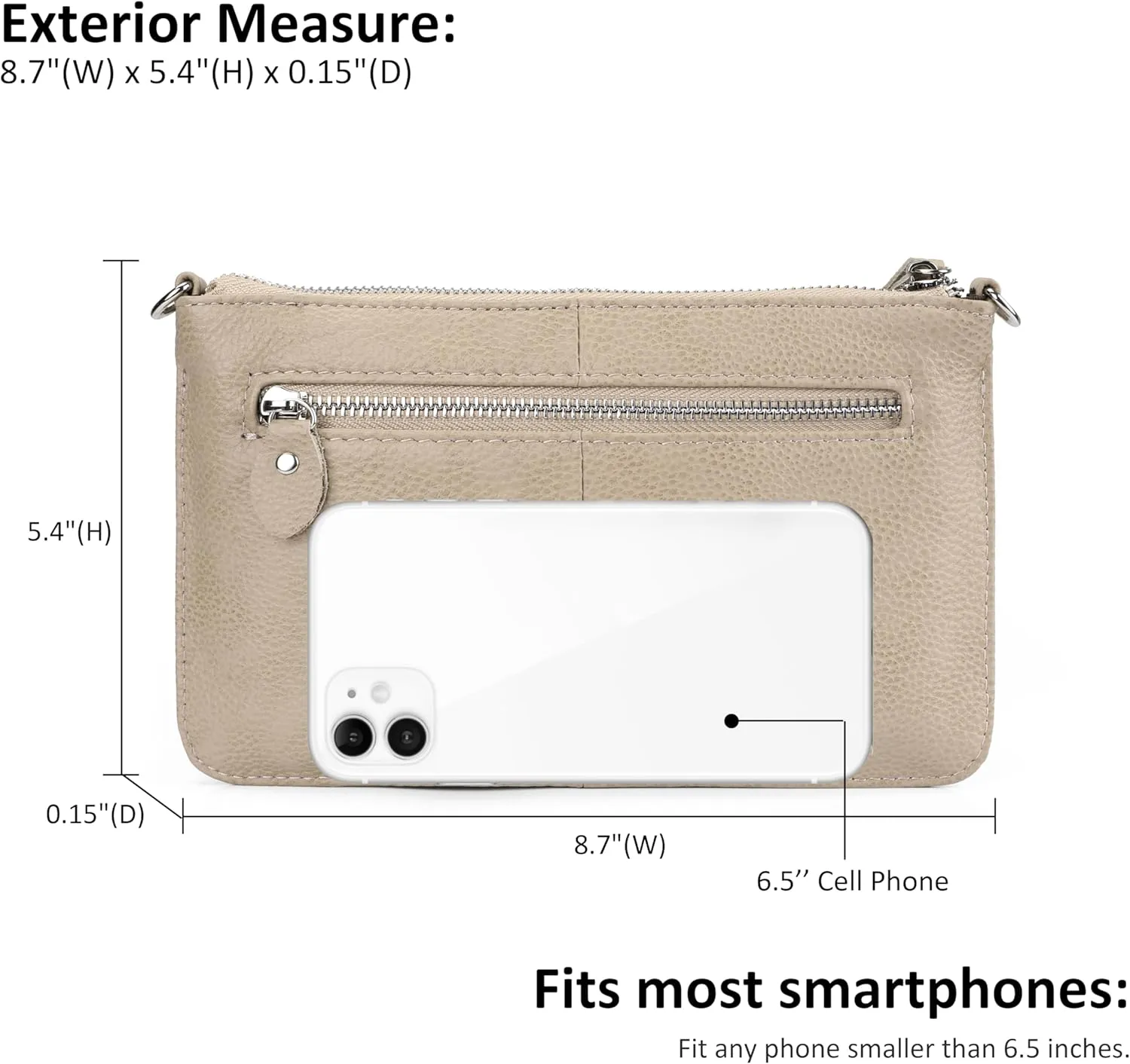 befen Genuine Leather Wristlet Clutch Wallet Purses Small Crossbody Bags for Women with RFID Blocking Card Slots