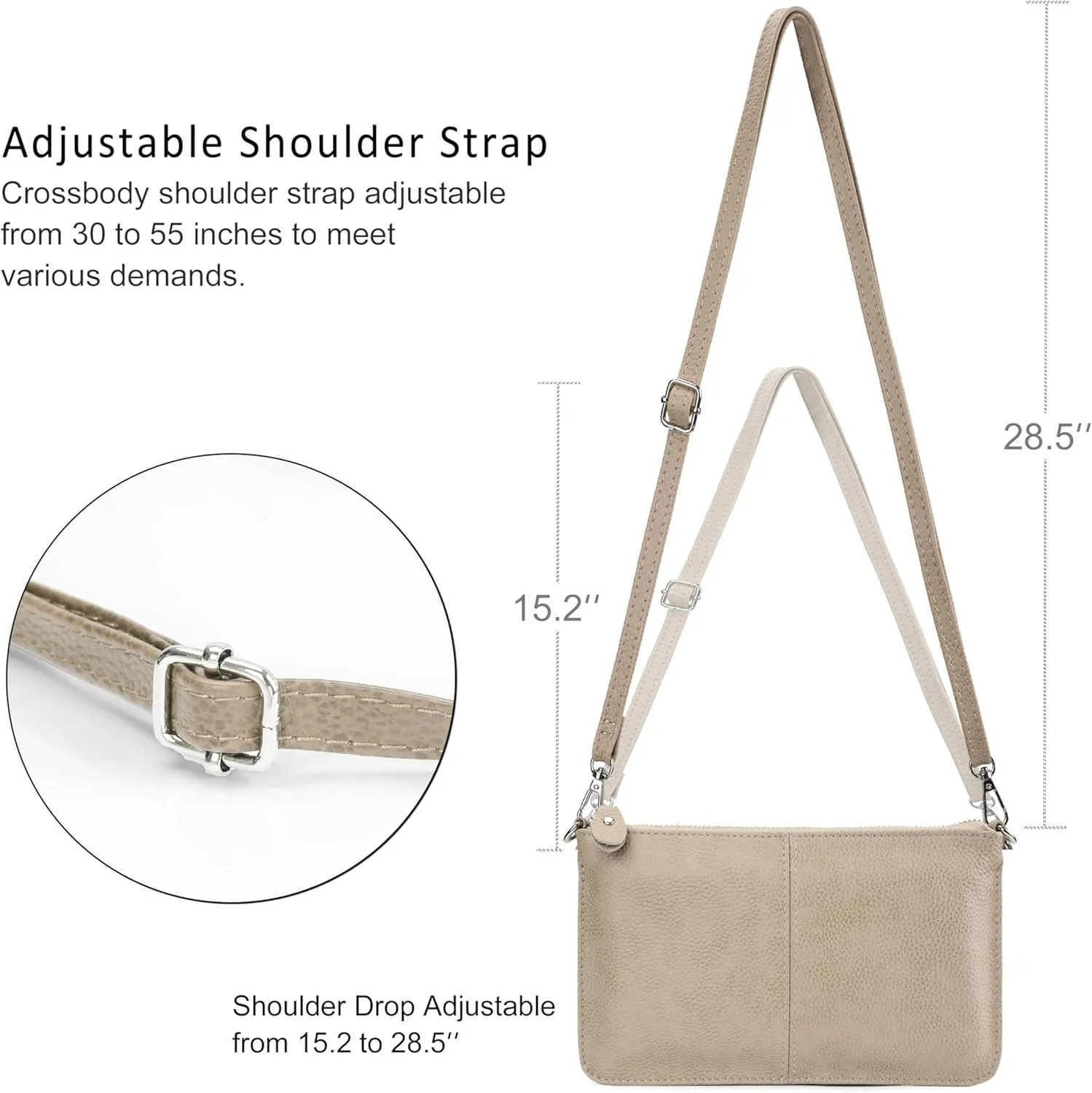 befen Genuine Leather Wristlet Clutch Wallet Purses Small Crossbody Bags for Women with RFID Blocking Card Slots
