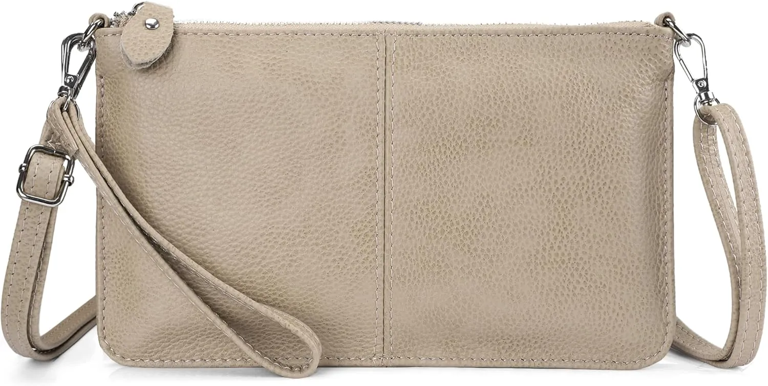 befen Genuine Leather Wristlet Clutch Wallet Purses Small Crossbody Bags for Women with RFID Blocking Card Slots