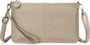 befen Genuine Leather Wristlet Clutch Wallet Purses Small Crossbody Bags for Women with RFID Blocking Card Slots