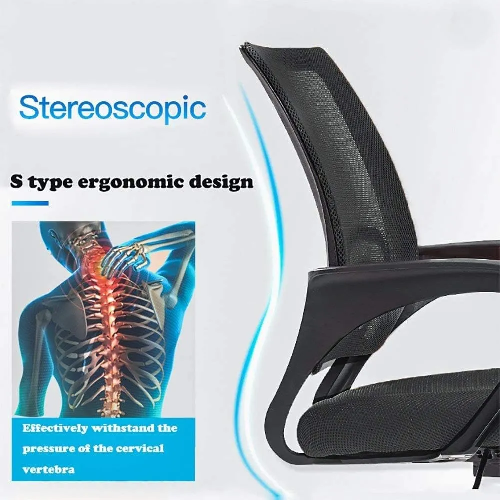BestOffice Office Chair Ergonomic Cheap Desk Chair Mesh Computer Chair Lumbar Support Modern Executive Adjustable Stool Rolling Swivel Chair for Back Pain (Black)