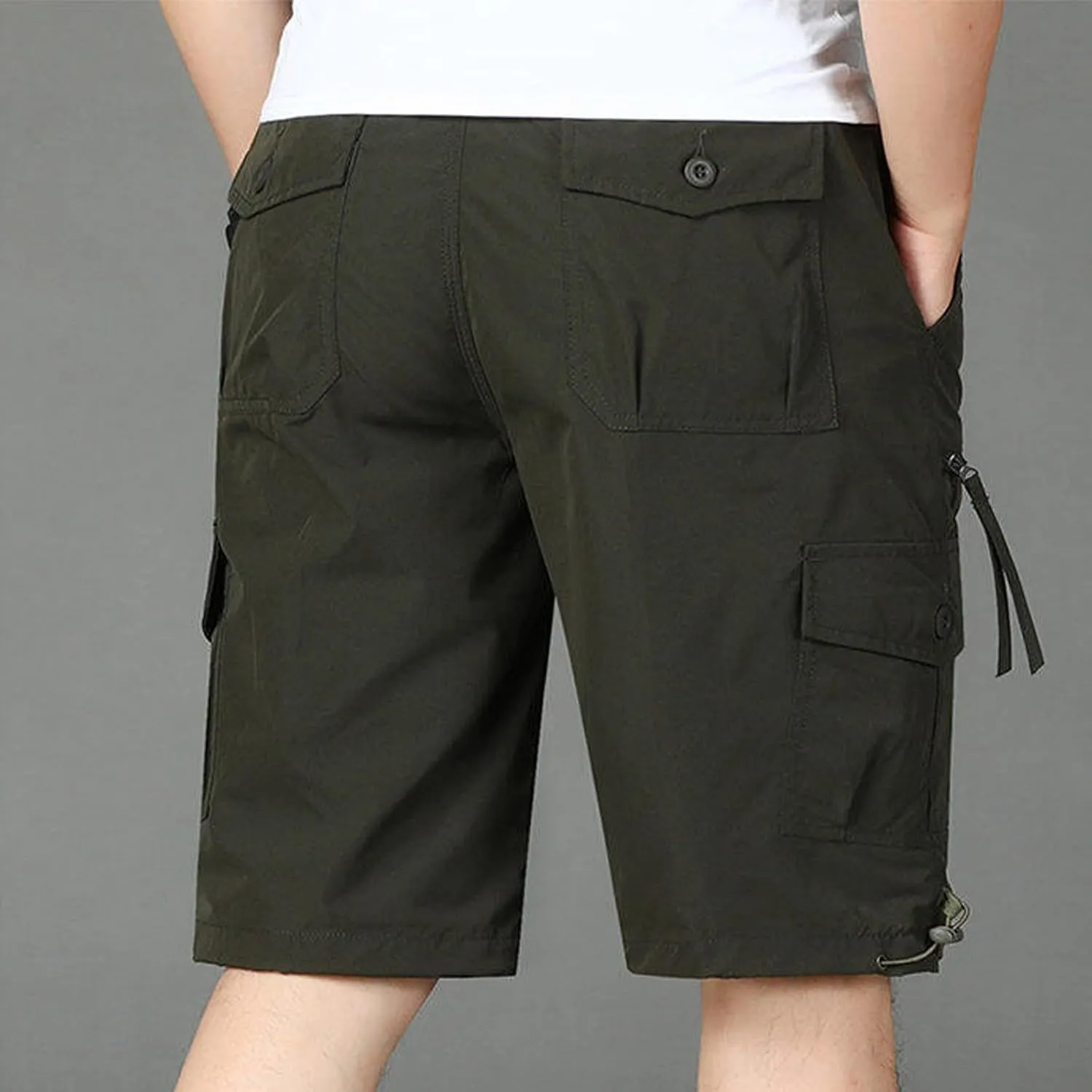 Big and Tall Cargo Shorts for Men Reinforced Stitching Stretch Fabric Workwear Utility Pockets Casual Daily Wear