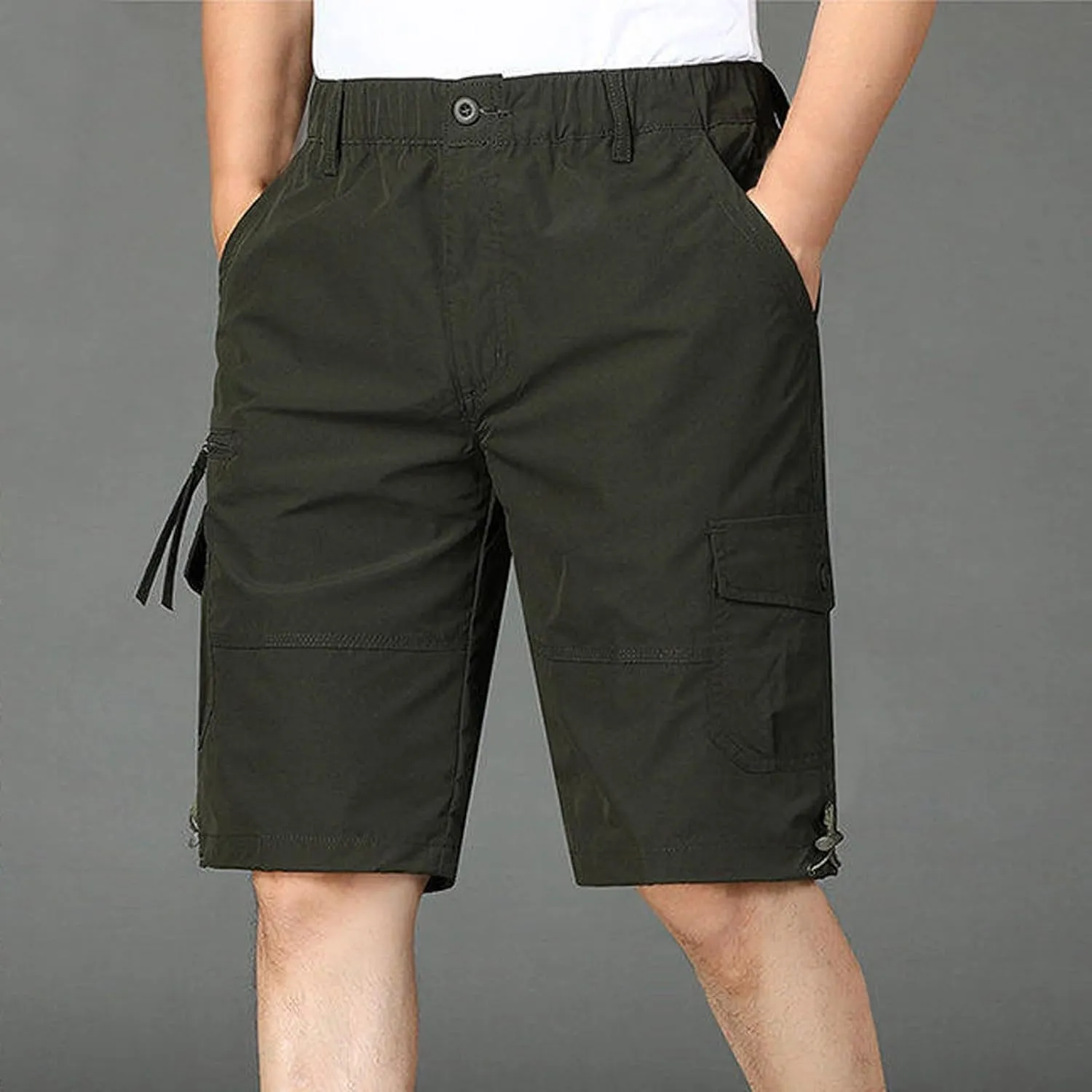 Big and Tall Cargo Shorts for Men Reinforced Stitching Stretch Fabric Workwear Utility Pockets Casual Daily Wear