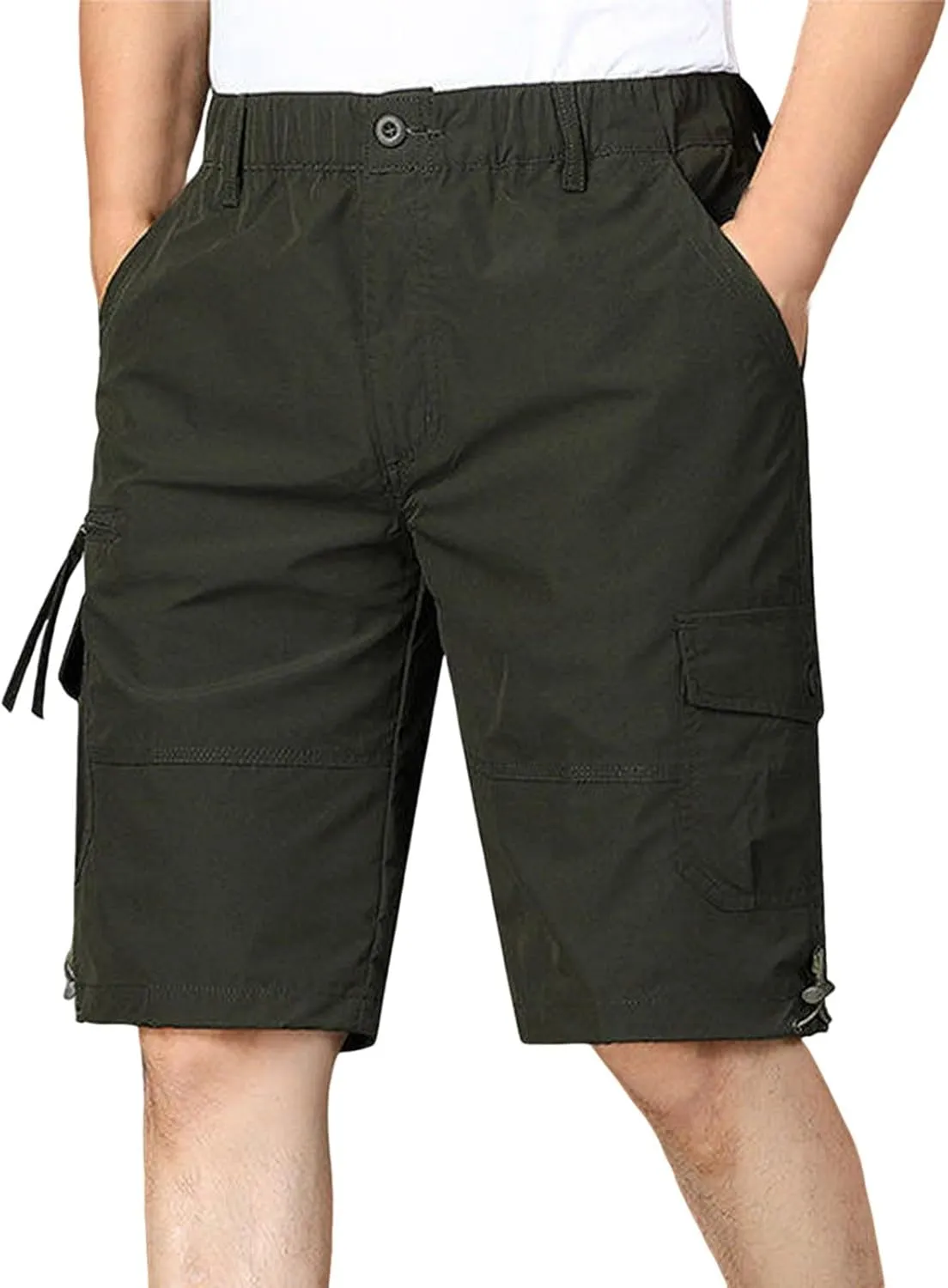 Big and Tall Cargo Shorts for Men Reinforced Stitching Stretch Fabric Workwear Utility Pockets Casual Daily Wear