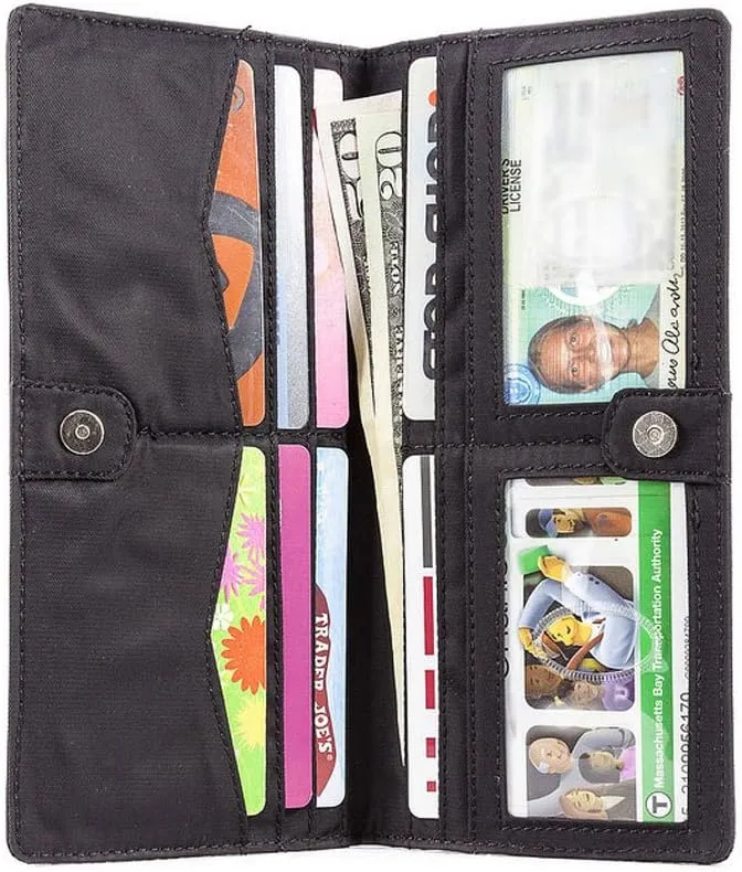 Big Skinny Women's Executive Bi-Fold Checkbook Slim Wallet, Holds Up to 40 Cards