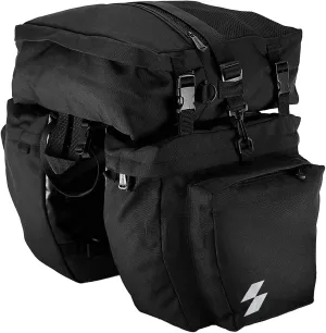 Bike Rack Pannier Bag 3 in 1 Rear Rack Carrier Trunk Bag, Water Resistance 37L Large Capacity Bike Rear Panniers