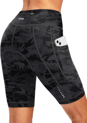 Bikewa Women's 4D Padded Bike Shorts Cycling Riding Road Biking Bicycle Cycle Shorts for Women Zipper Pockets