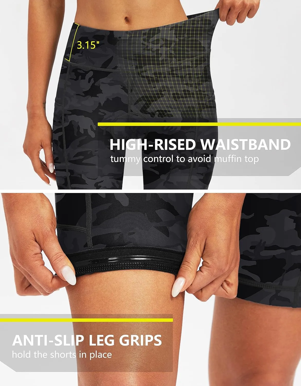 Bikewa Women's 4D Padded Bike Shorts Cycling Riding Road Biking Bicycle Cycle Shorts for Women Zipper Pockets