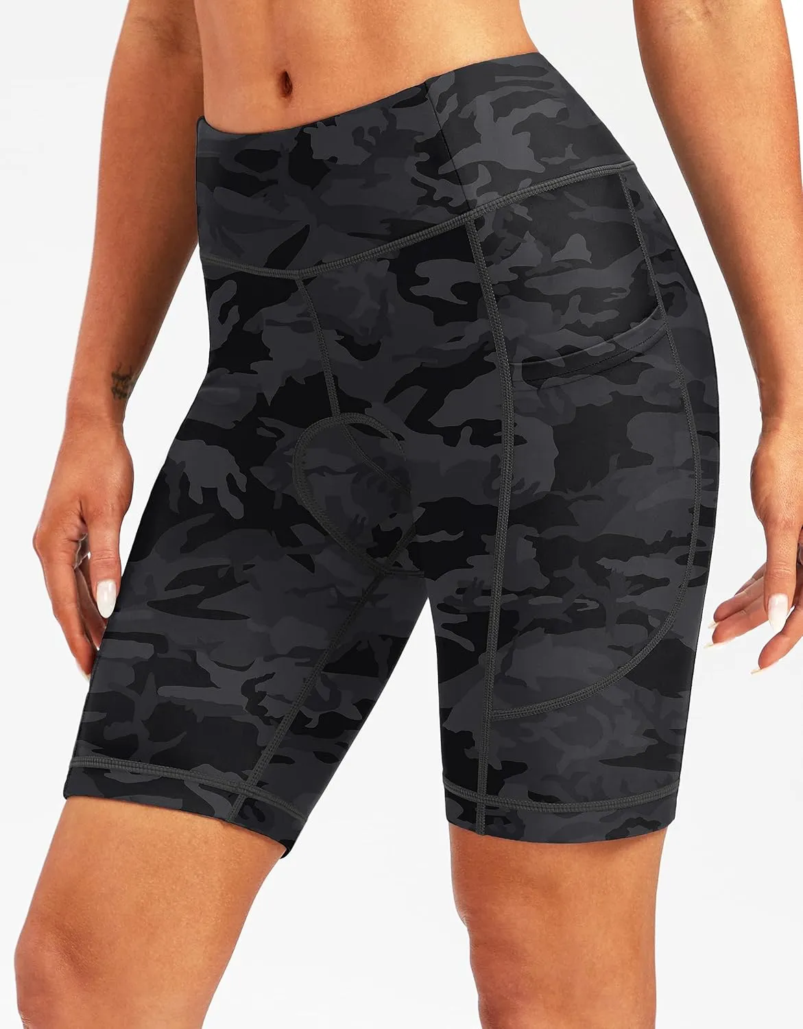 Bikewa Women's 4D Padded Bike Shorts Cycling Riding Road Biking Bicycle Cycle Shorts for Women Zipper Pockets