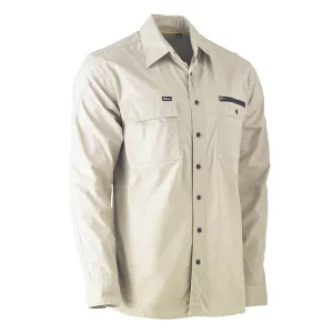 Bisley BS6144 Flex & Move Utility Work Shirt Long Sleeve Stone