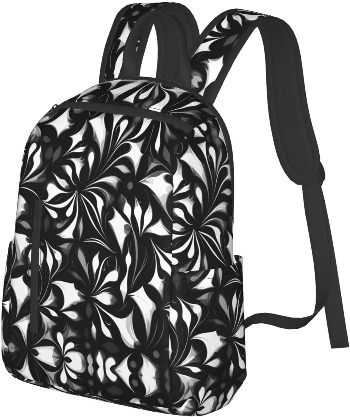 Black and white patterns print Lightweight Laptop Backpack Travel Daypack Bookbag for Women Men for Travel Work