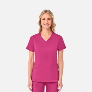 Blossom 1802 Curved V-Neck Top Candy Pink